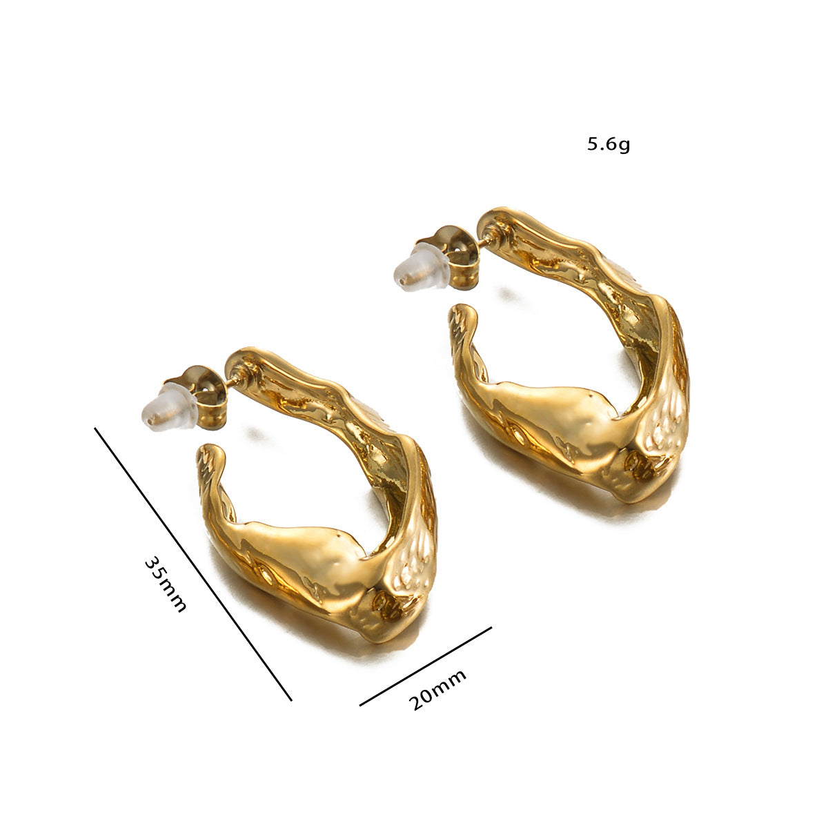 1 Pair Simple Style Geometric Irregular Plating Stainless Steel Drop Earrings