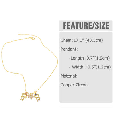 Cross-border Hot-selling Couple Pendant Copper Necklaces