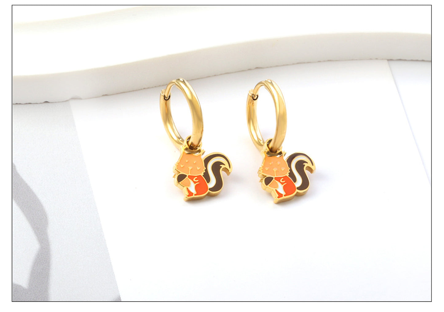 Fashion Animal Stainless Steel Plating Dangling Earrings 1 Pair