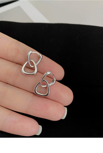 1 Pair Simple Style Triangle Plating Copper Drop Earrings