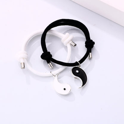 Simple Style Streetwear Gossip Alloy Rope Plating Valentine's Day Couple Bracelets