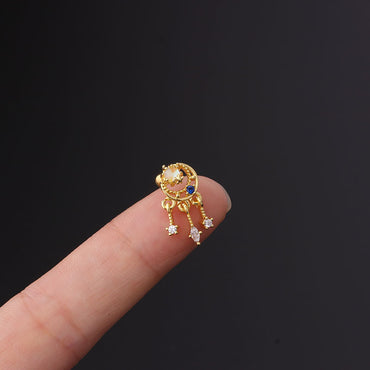 Korean Fashion Inlaid Color Zircon Fine Needle Stainless Steel Ear Studs Wholesale Gooddiy