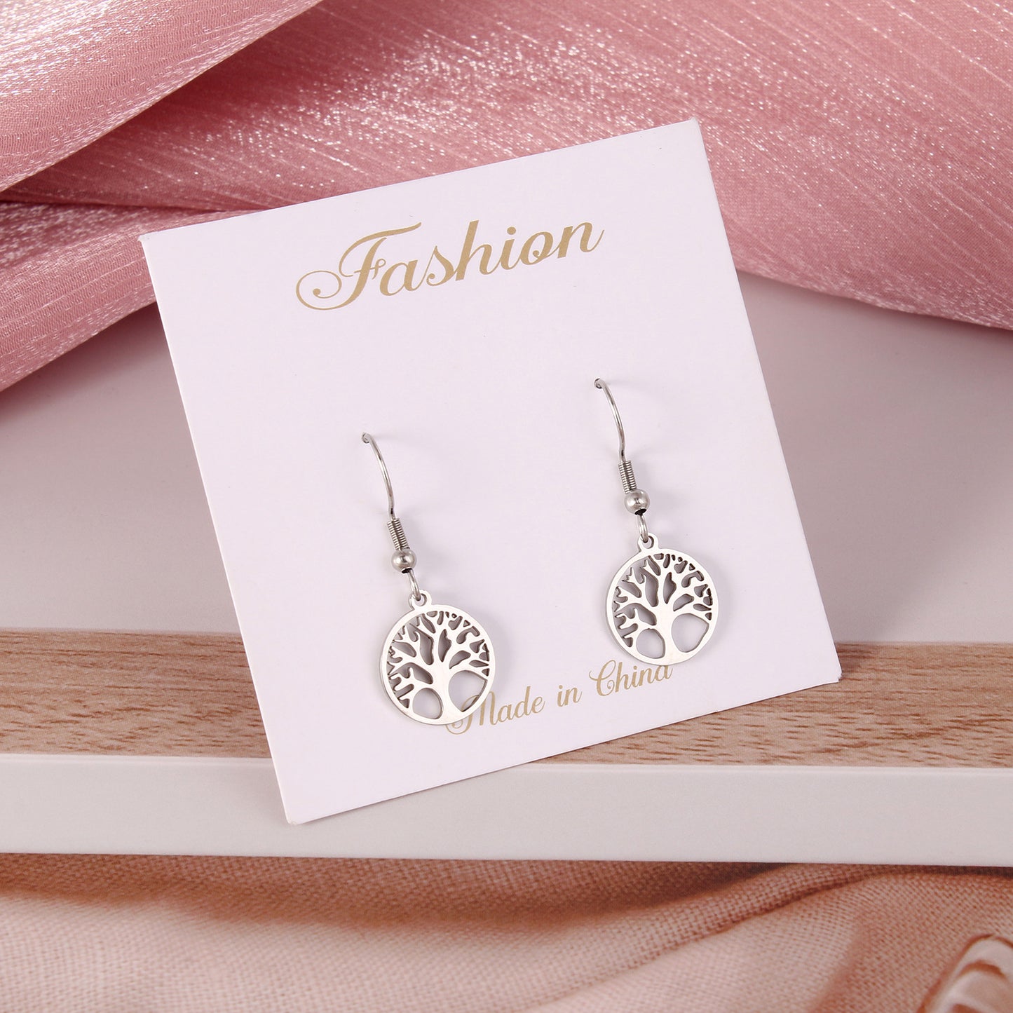 1 Pair Fashion Portrait Polishing Stainless Steel Drop Earrings