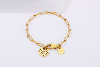 European And American Bracelet Stainless Steel Simple Heart-shape Bracelet Wholesale