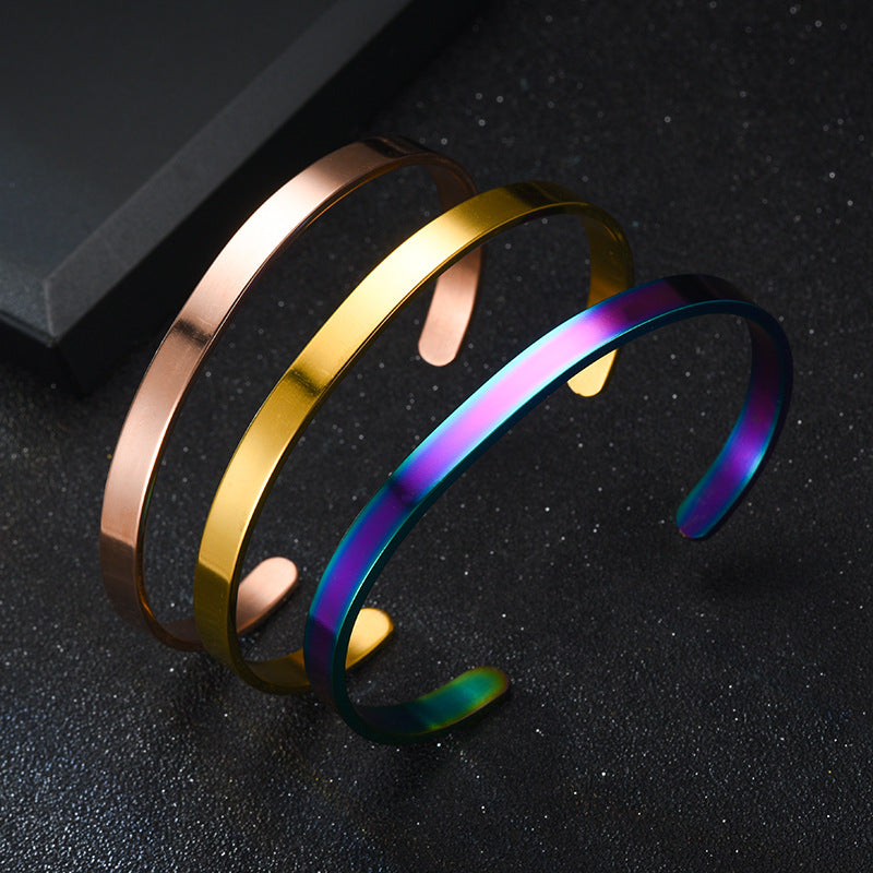 Fashion Titanium Steel C-shaped Light Plate Bracelet Wholesale Gooddiy