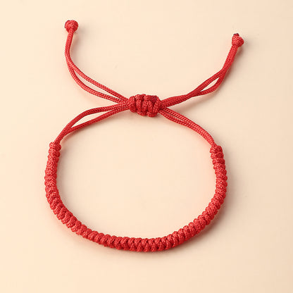 Fashion Simple Red Rope Solid Color Adjustable Bracelet