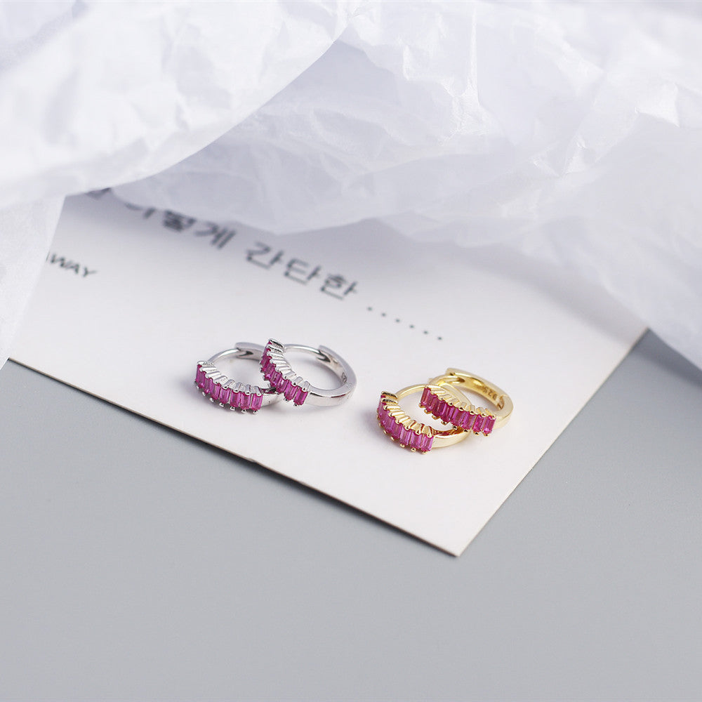 Fashion Geometric Plating Gem Earrings Ear Studs