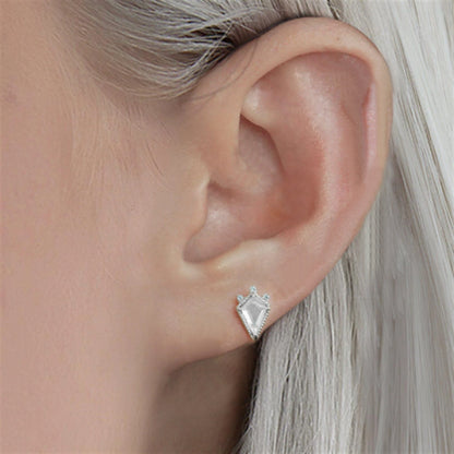 1 Piece Simple Style Geometric Plating Inlay Sterling Silver Opal Zircon Ear Studs