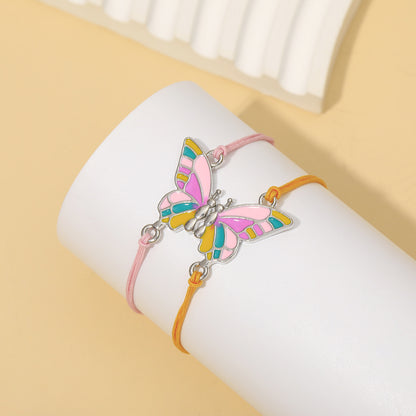 Cute Butterfly Alloy Rope Enamel Kid's Bracelets