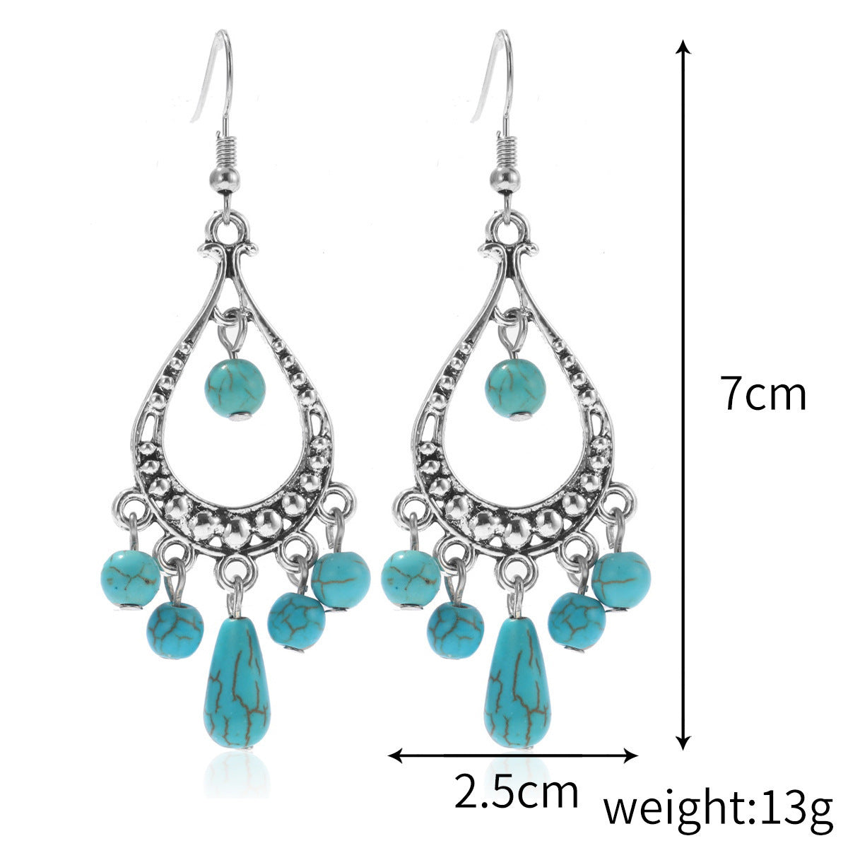 Retro Geometric Alloy Turquoise Wholesale Bracelets Earrings Necklace