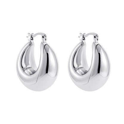 1 Pair Exaggerated U Shape Water Droplets Plating Stainless Steel Hoop Earrings