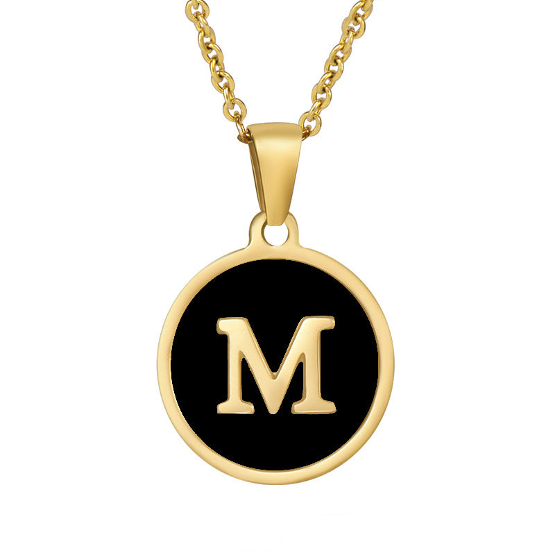 Fashion Round Letter Stainless Steel Plating Necklace