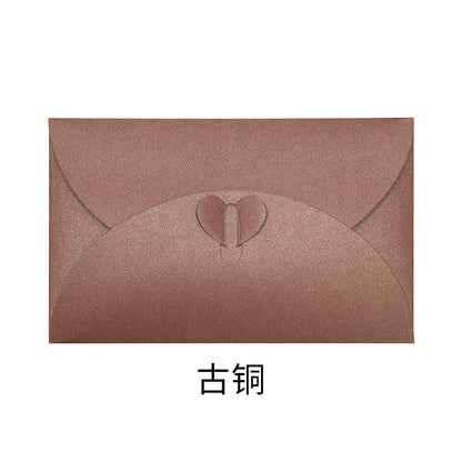 Factory direct sales love buckle pearlescent paper envelope bronzing creative high-end business invitation envelope bronzing logo