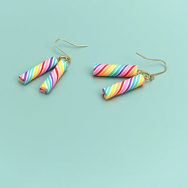 1 Pair Sweet Geometric Color Block Soft Clay Ear Hook