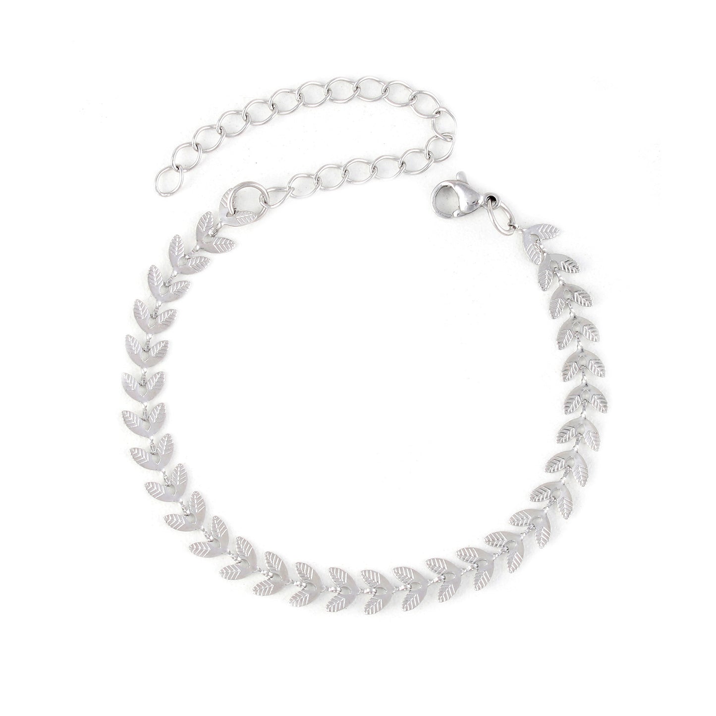 Simple Style Leaf Stainless Steel Bracelets 1 Piece