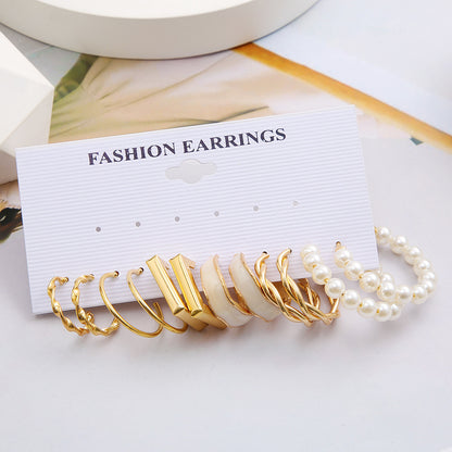 Vintage Style Geometric Alloy Plating Artificial Pearls Earrings