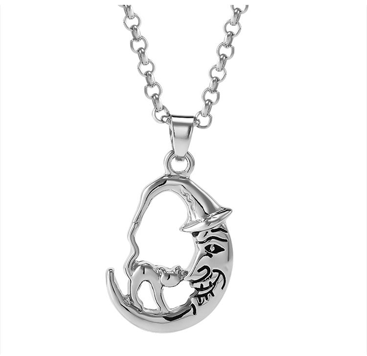 New Moon Cat On The Moon Clavicle Chain Alloy Necklace Wholesale