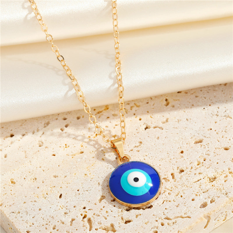 New Jewelry Dark Blue Eyes Creative Turkish Eye Earrings Clavicle Chain