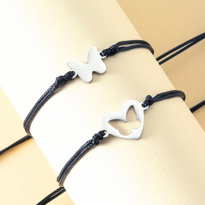 1 Piece Fashion Butterfly Stainless Steel Knitting Unisex Bracelets