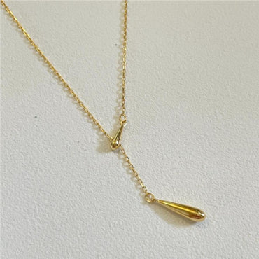 1 Piece Simple Style Water Droplets Sterling Silver Plating 18k Gold Plated Pendant Necklace