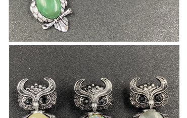 1 Piece Simple Style Owl Gem Plating Natural Stone Necklace