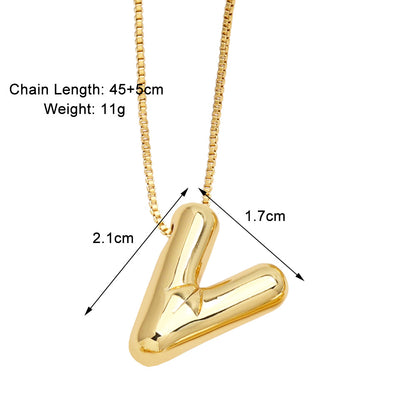 Simple Style Letter Copper Plating Pendant Necklace