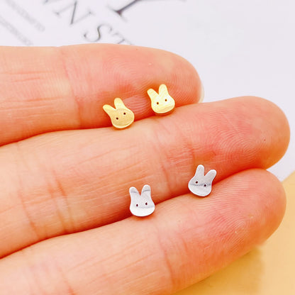 Fashion Rabbit Star Heart Shape Stainless Steel Plating Ear Studs 1 Piece