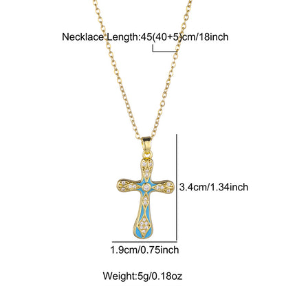 Stainless Steel Titanium Steel Retro Geometric Plating Inlay Zircon Pendant Necklace