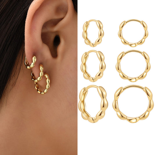 1 Pair Simple Style Classic Style Heart Shape Plating Stainless Steel Gold Plated Earrings