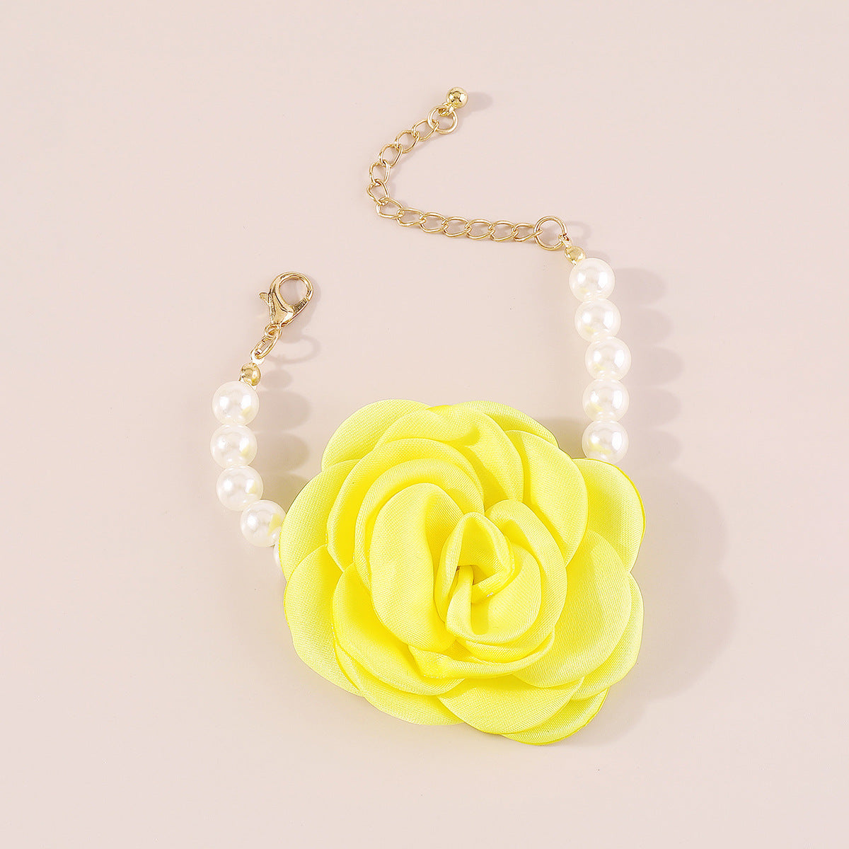 Wholesale Jewelry Streetwear Flower Imitation Pearl Alloy Cloth Bracelets