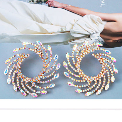 Retro Geometric Alloy Rhinestones Women's Ear Studs 1 Pair