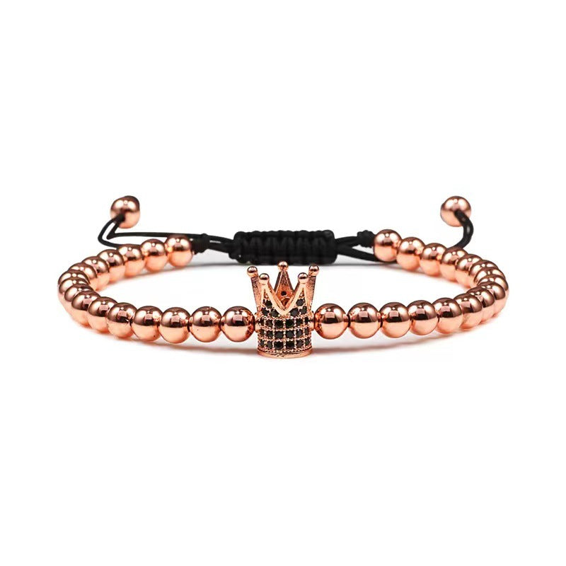 Vintage Style Crown Copper Plating Inlay Rhinestones Bracelets