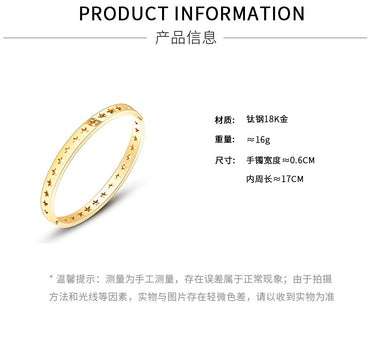 European And American Ins Retro Simple Hollow-out Bracelet Titanium Steel Material Plated 18k Gold Color Protection Ornament Z121