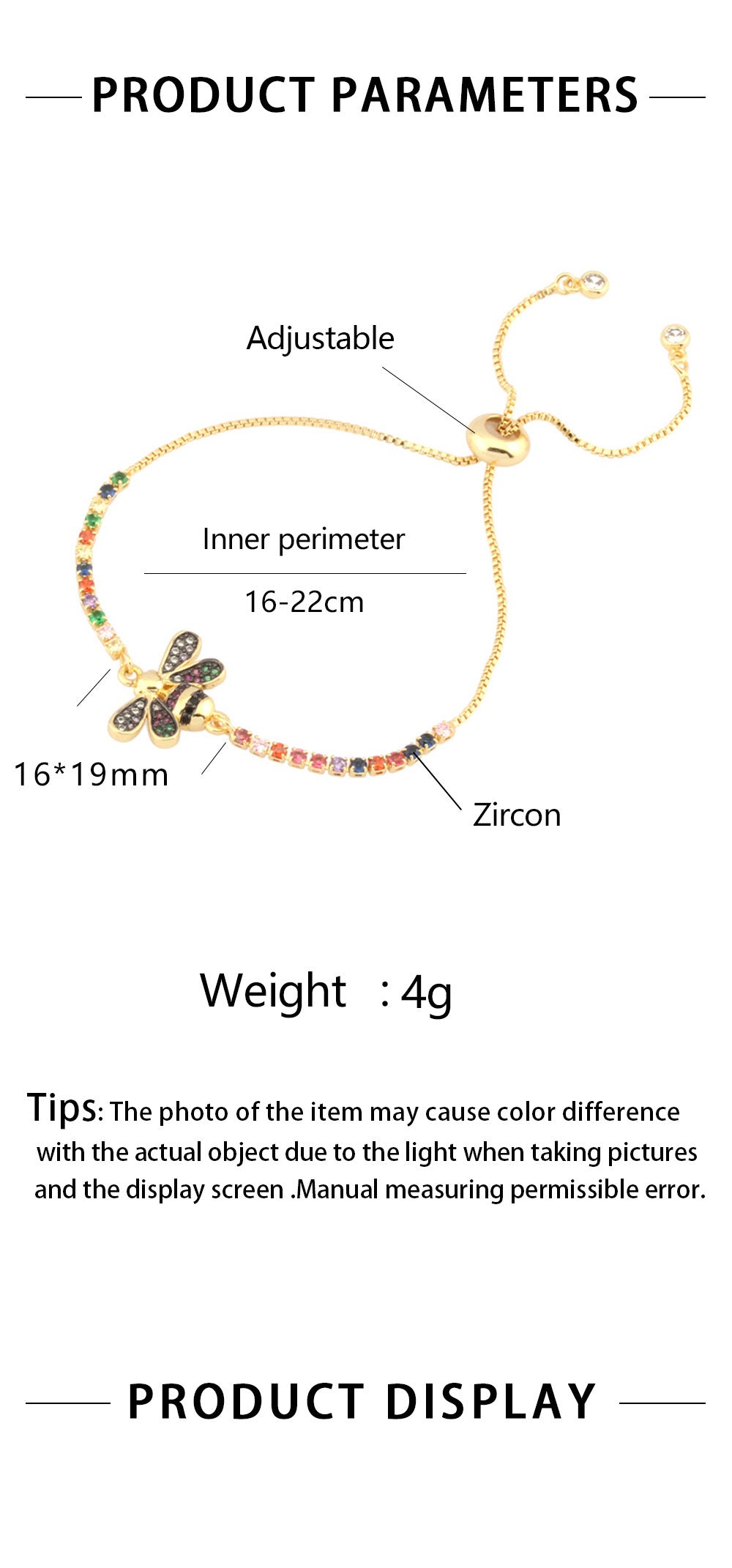 Copper Casual Simple Style Insect Zircon Bracelets