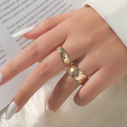 Fashion New Style Cross Diamond Creative Retro Ring Set