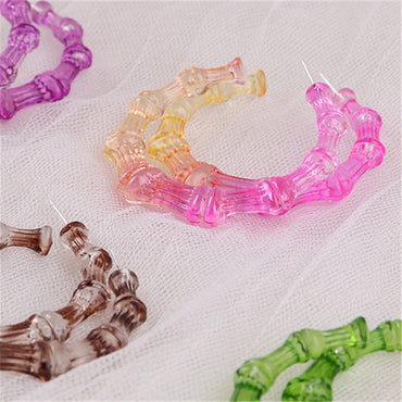 1 Pair Fashion Colorful Transparent Arylic Women's Hoop Earrings