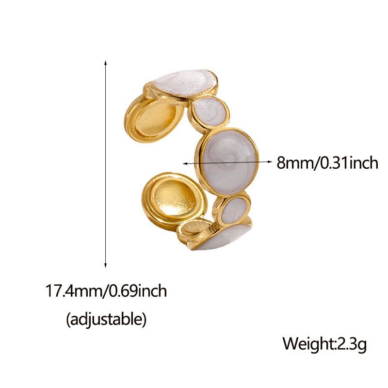 Elegant Retro Geometric Leaf Heart Shape Stainless Steel Plating Open Rings