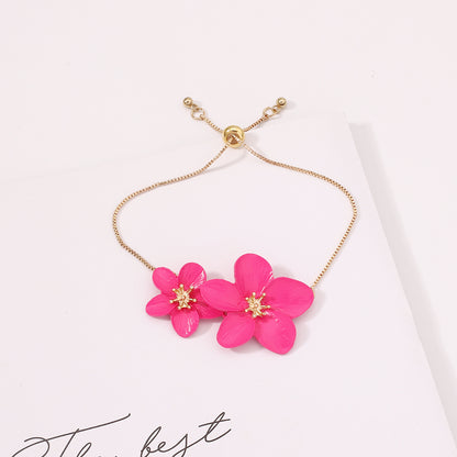 Simple Style Flower Zinc Alloy Stoving Varnish Women's Earrings