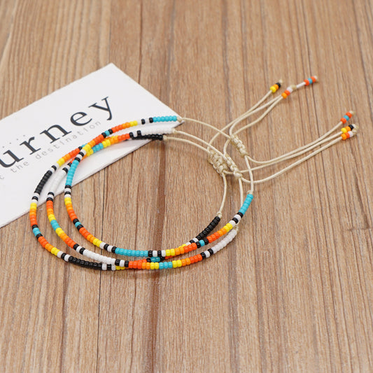 Ethnic Style Multicolor Glass Beaded Women's Bracelets 1 Piece