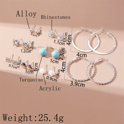 Fashion Geometric Alloy Plating Artificial Pearls Women's Earrings 1 Set