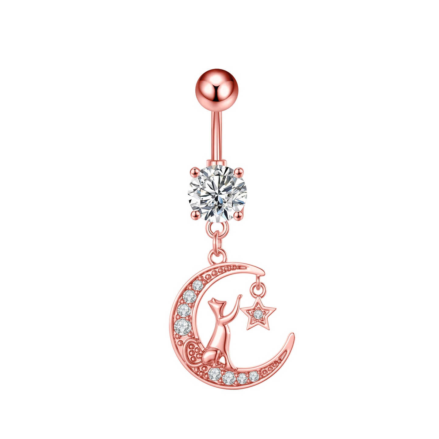 Fashion Butterfly Copper Plating Zircon Belly Ring 1 Piece