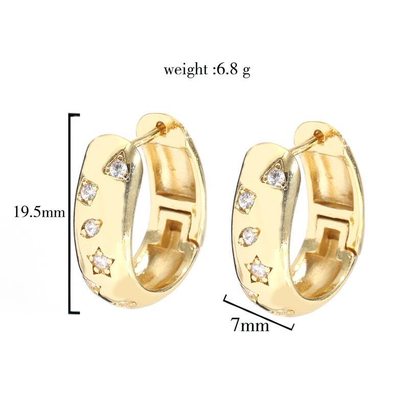 1 Pair Simple Style Geometric Copper Inlay Zircon 18k Gold Plated Earrings