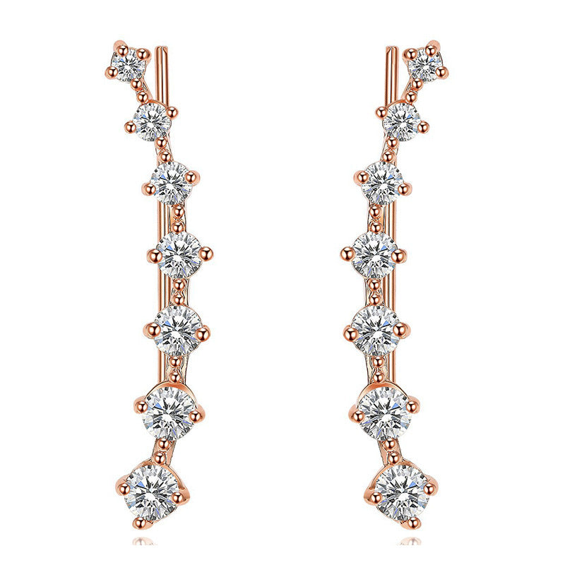 1 Pair Simple Style Shiny Geometric Plating Inlay Copper Zircon Ear Studs