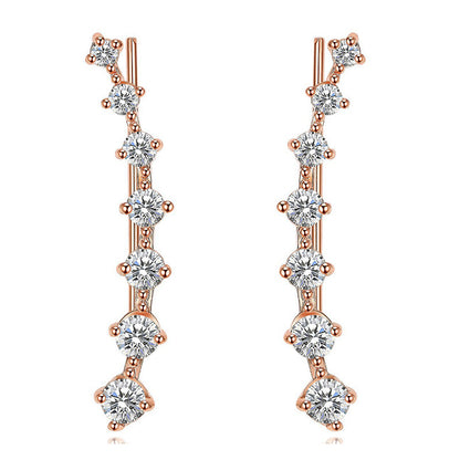 1 Pair Simple Style Shiny Geometric Plating Inlay Copper Zircon Ear Studs