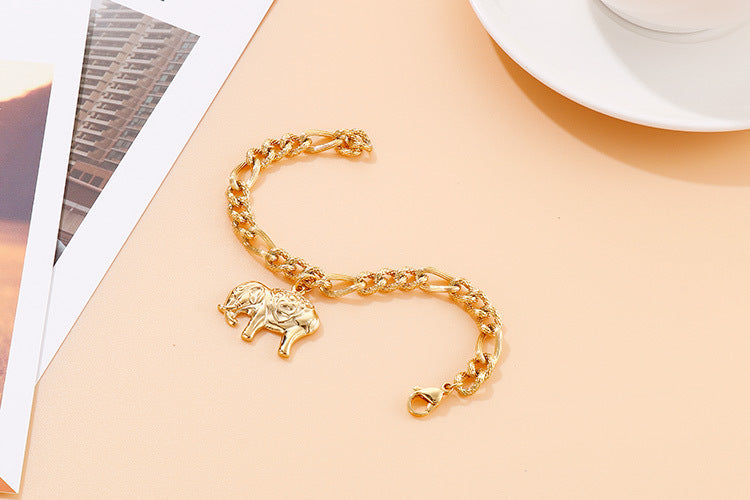 Stainless Steel Chain Elephant Tag Fashion Bracelet Wholesale Jewelry Gooddiy