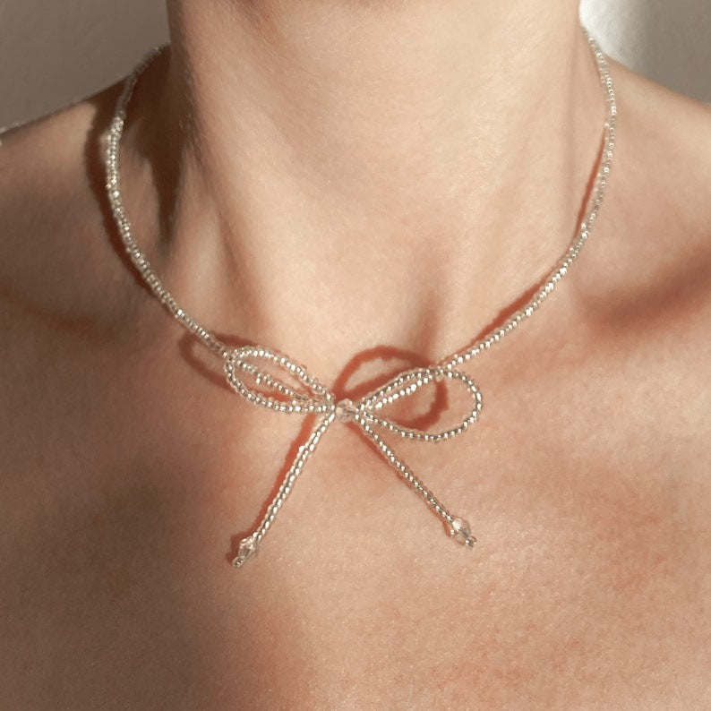 Sweet Bow Knot Seed Bead Women's Choker