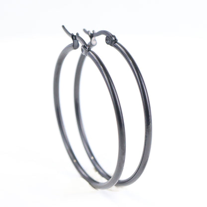 Simple Style Round Titanium Steel Plating Earrings 1 Pair