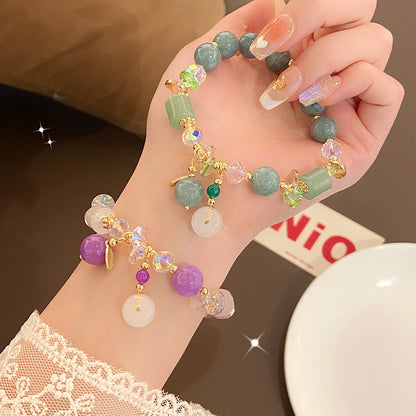 1 Piece Sweet Color Block Jade Beaded Bracelets