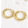 Sleep without taking off the glossy plain ring basic earring earrings unisex copper plated 14K real gold earring jewelry