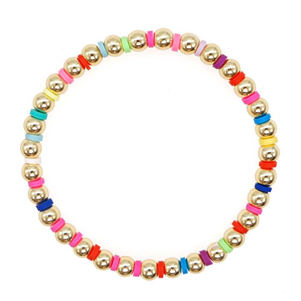 Fashion Round Soft Clay Beaded Women's Bracelets 1 Piece